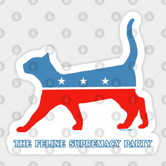 The Feline Supremacy party Sticker by FanboyMuseum